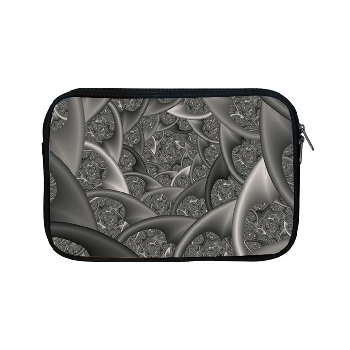 Fractal Black Ribbon Spirals Apple iPad Mini Zipper Cases