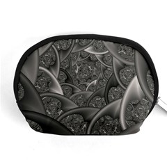 Fractal Black Ribbon Spirals Accessory Pouches (medium)  by Nexatart