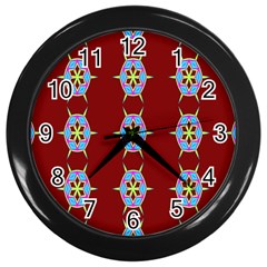 Geometric Seamless Pattern Digital Computer Graphic Wall Clocks (black) by Nexatart