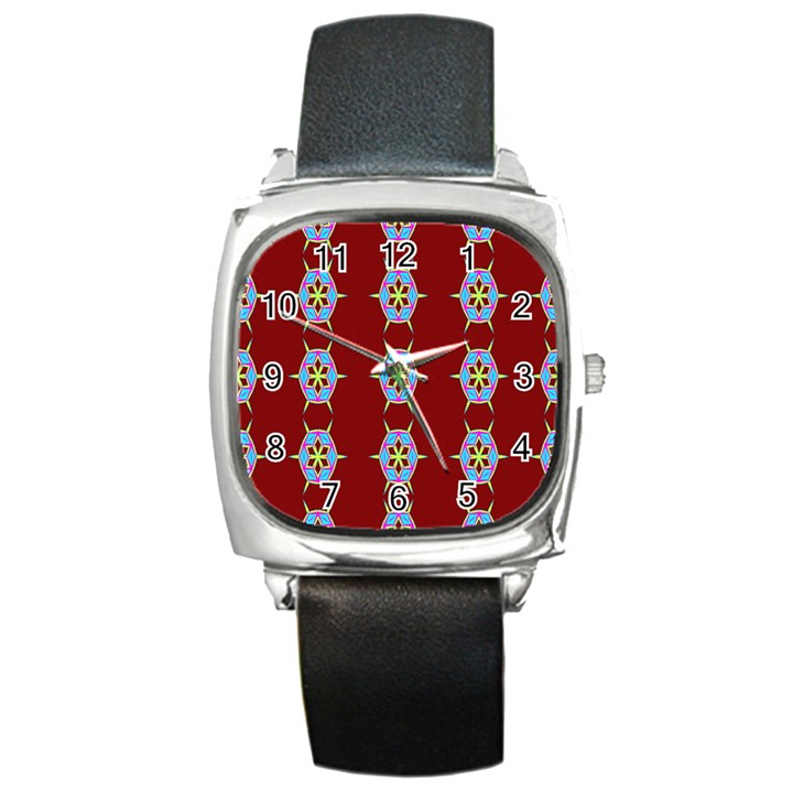 Geometric Seamless Pattern Digital Computer Graphic Square Metal Watch