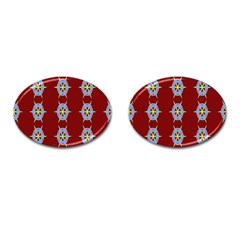 Geometric Seamless Pattern Digital Computer Graphic Cufflinks (oval) by Nexatart