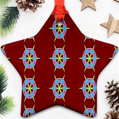 Geometric Seamless Pattern Digital Computer Graphic Star Ornament (Two Sides)