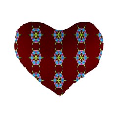 Geometric Seamless Pattern Digital Computer Graphic Standard 16  Premium Flano Heart Shape Cushions by Nexatart