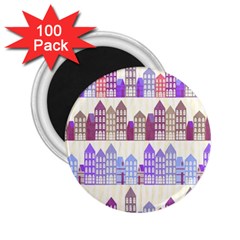 Houses City Pattern 2 25  Magnets (100 Pack)  by Nexatart