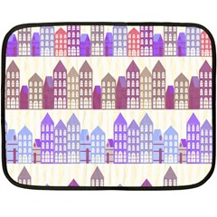 Houses City Pattern Fleece Blanket (mini) by Nexatart