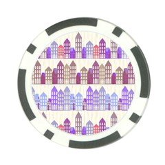 Houses City Pattern Poker Chip Card Guard (10 Pack) by Nexatart