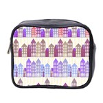 Houses City Pattern Mini Toiletries Bag 2-Side Front