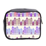 Houses City Pattern Mini Toiletries Bag 2-Side Back