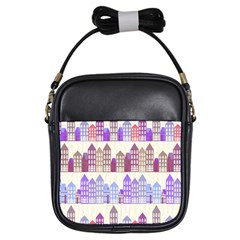 Houses City Pattern Girls Sling Bags by Nexatart