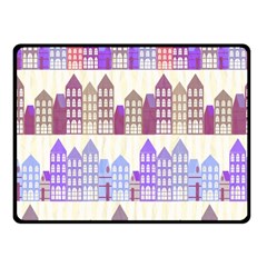 Houses City Pattern Fleece Blanket (small) by Nexatart