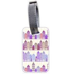 Houses City Pattern Luggage Tags (two Sides) by Nexatart