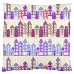 Houses City Pattern Large Cushion Case (two Sides) by Nexatart