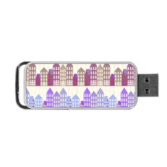 Houses City Pattern Portable Usb Flash (one Side) by Nexatart