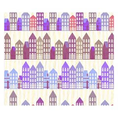 Houses City Pattern Double Sided Flano Blanket (small) 