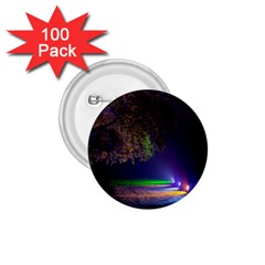 Illuminated Trees At Night 1 75  Buttons (100 Pack)  by Nexatart