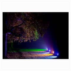 Illuminated Trees At Night Large Glasses Cloth (2-side) by Nexatart