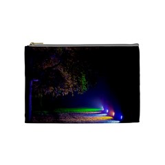 Illuminated Trees At Night Cosmetic Bag (medium)  by Nexatart