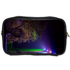 Illuminated Trees At Night Toiletries Bags 2-side by Nexatart