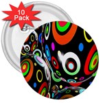 Background Balls Circles 3  Buttons (10 pack)  Front