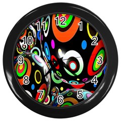 Background Balls Circles Wall Clocks (black) by Nexatart