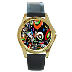 Background Balls Circles Round Gold Metal Watch by Nexatart