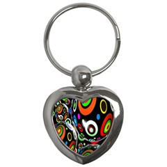 Background Balls Circles Key Chains (heart)  by Nexatart