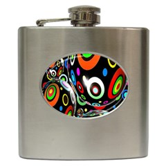 Background Balls Circles Hip Flask (6 Oz)