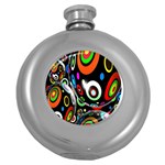 Background Balls Circles Round Hip Flask (5 oz) Front