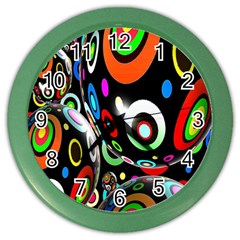 Background Balls Circles Color Wall Clocks by Nexatart