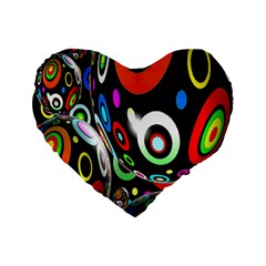 Background Balls Circles Standard 16  Premium Heart Shape Cushions by Nexatart