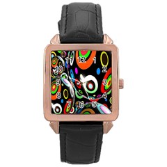 Background Balls Circles Rose Gold Leather Watch  by Nexatart