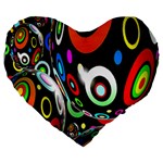 Background Balls Circles Large 19  Premium Flano Heart Shape Cushions Front