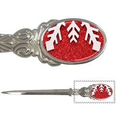 Macro Photo Of Snowflake On Red Glittery Paper Letter Openers by Nexatart