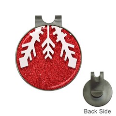 Macro Photo Of Snowflake On Red Glittery Paper Hat Clips With Golf Markers by Nexatart