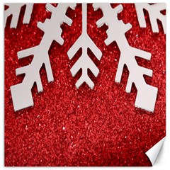 Macro Photo Of Snowflake On Red Glittery Paper Canvas 20  X 20   by Nexatart