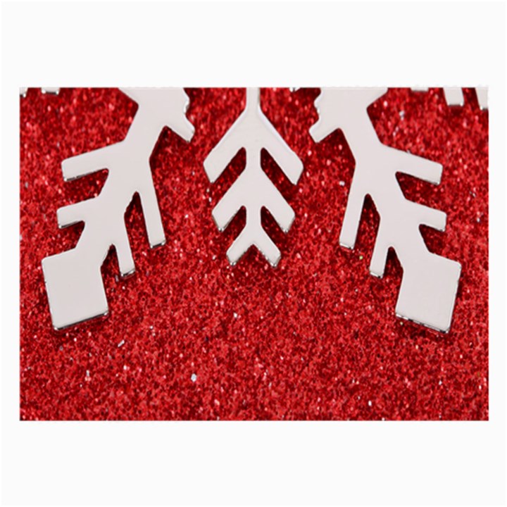 Macro Photo Of Snowflake On Red Glittery Paper Large Glasses Cloth (2-Side)