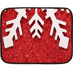 Macro Photo Of Snowflake On Red Glittery Paper Double Sided Fleece Blanket (Mini)  35 x27  Blanket Front