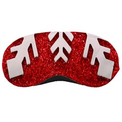 Macro Photo Of Snowflake On Red Glittery Paper Sleeping Masks by Nexatart