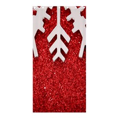 Macro Photo Of Snowflake On Red Glittery Paper Shower Curtain 36  X 72  (stall)  by Nexatart