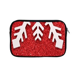 Macro Photo Of Snowflake On Red Glittery Paper Apple Macbook Pro 13  Zipper Case by Nexatart