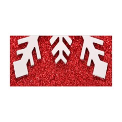 Macro Photo Of Snowflake On Red Glittery Paper Yoga Headband