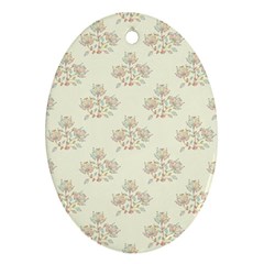 Seamless Floral Pattern Oval Ornament (two Sides) by TastefulDesigns