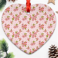 Beautiful Hand Drawn Flowers Pattern Ornament (heart) by TastefulDesigns