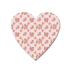 Beautiful Hand Drawn Flowers Pattern Heart Magnet by TastefulDesigns