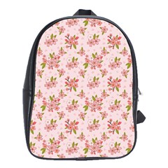 Beautiful Hand Drawn Flowers Pattern School Bags(large)  by TastefulDesigns