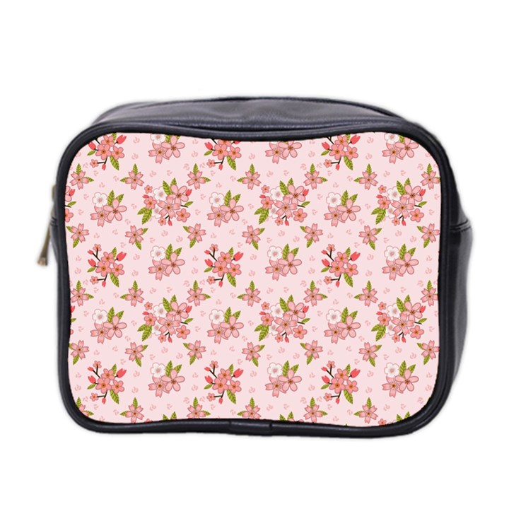 Beautiful hand drawn flowers pattern Mini Toiletries Bag 2-Side