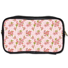 Beautiful Hand Drawn Flowers Pattern Toiletries Bags by TastefulDesigns