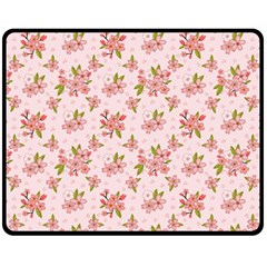 Beautiful Hand Drawn Flowers Pattern Fleece Blanket (medium)  by TastefulDesigns