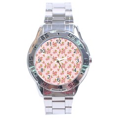 Beautiful Hand Drawn Flowers Pattern Stainless Steel Analogue Watch by TastefulDesigns