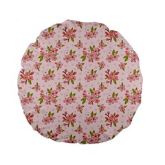 Beautiful Hand Drawn Flowers Pattern Standard 15  Premium Round Cushions by TastefulDesigns